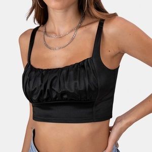 Brand new ADIKA satin crop top black (small)